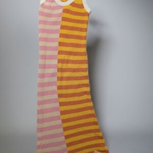 Striped Pink and Orange Knit Dress